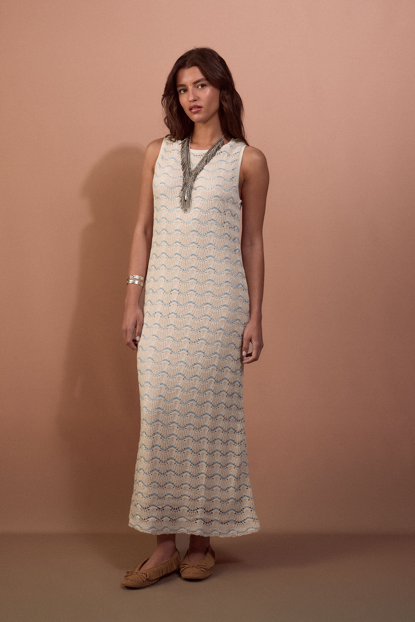 Slowlove Basic structure dress Blue