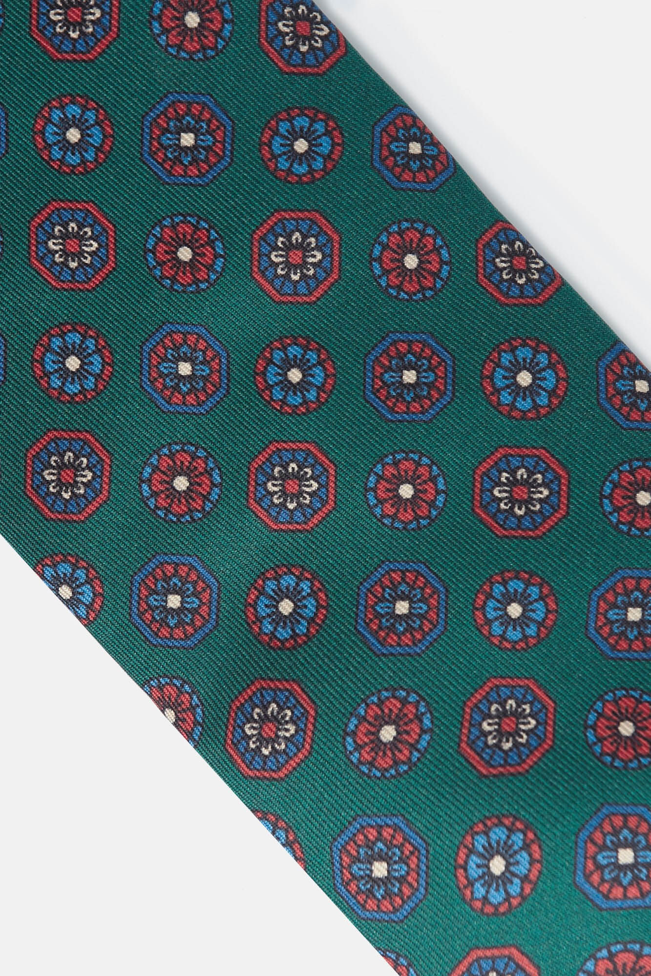 Silbon English motif tie Green
