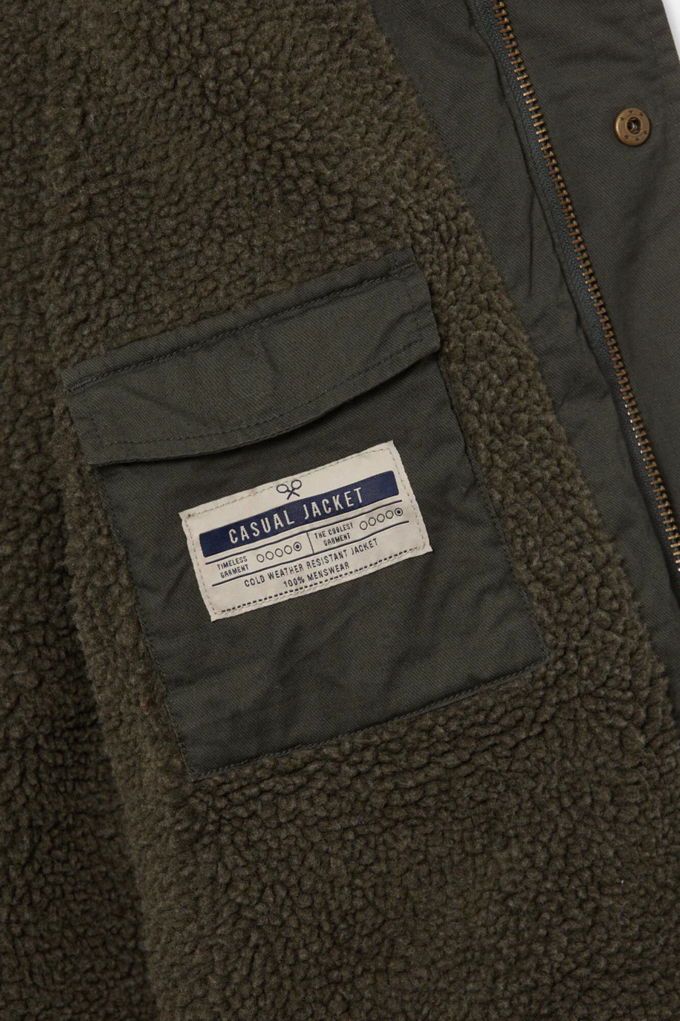 Silbon Green faux shearling classic parka Green