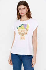 Cortefiel Printed T-shirt Printed white