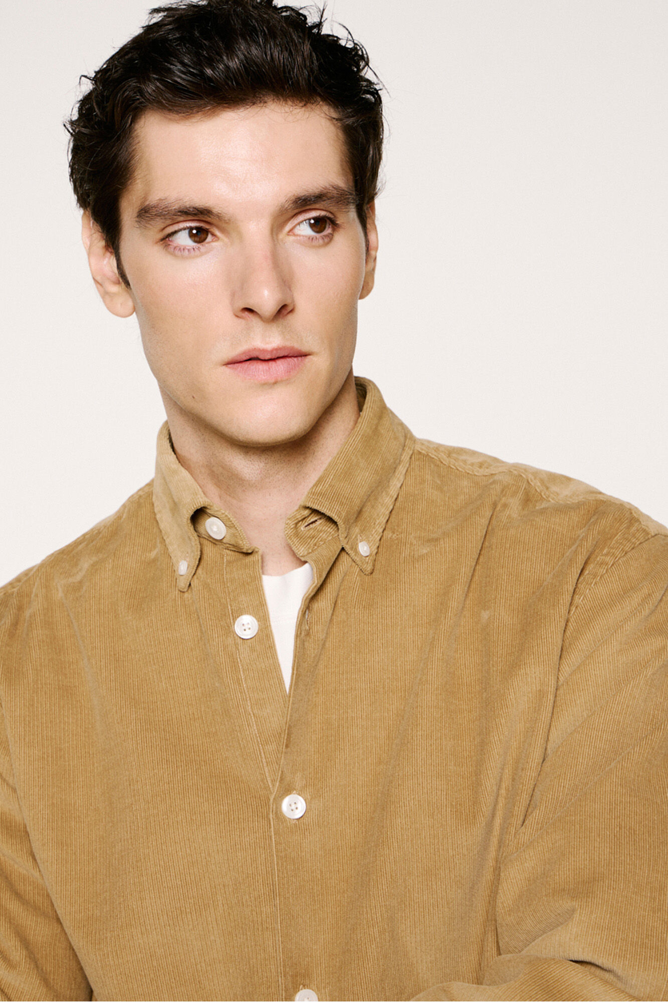 Selected Camisa de veludo cotel&ecirc; 100% algod&atilde;o org&acirc;nico 