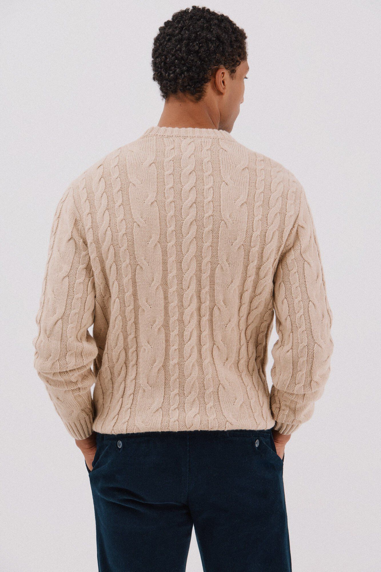 Cortefiel Su&eacute;ter de gola caixa de l&atilde; Tostado