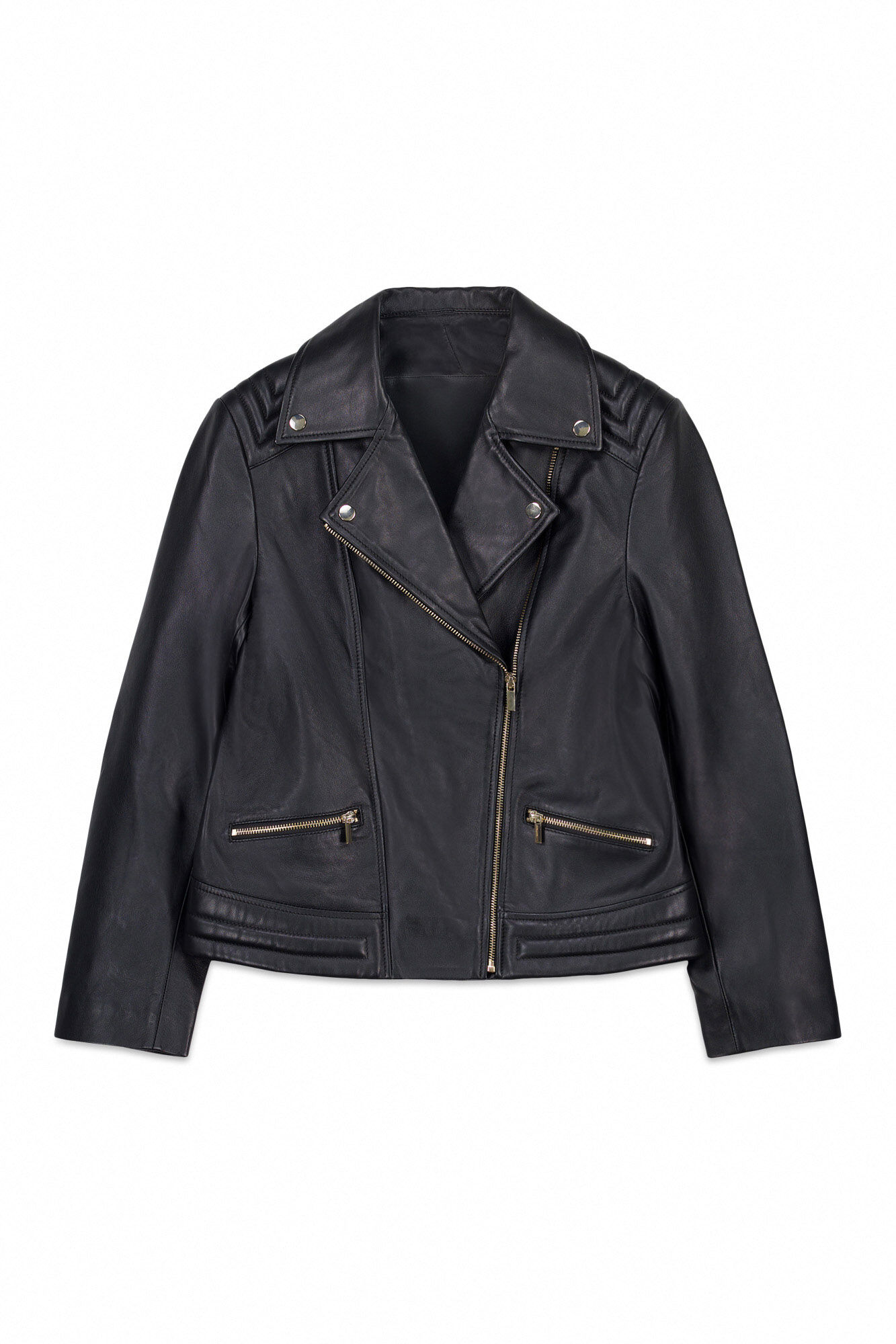 Cortefiel Leather zip fastening jacket