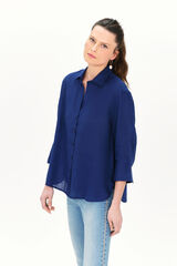 Caroll Camisa Coraline 100% lino Azul oscuro