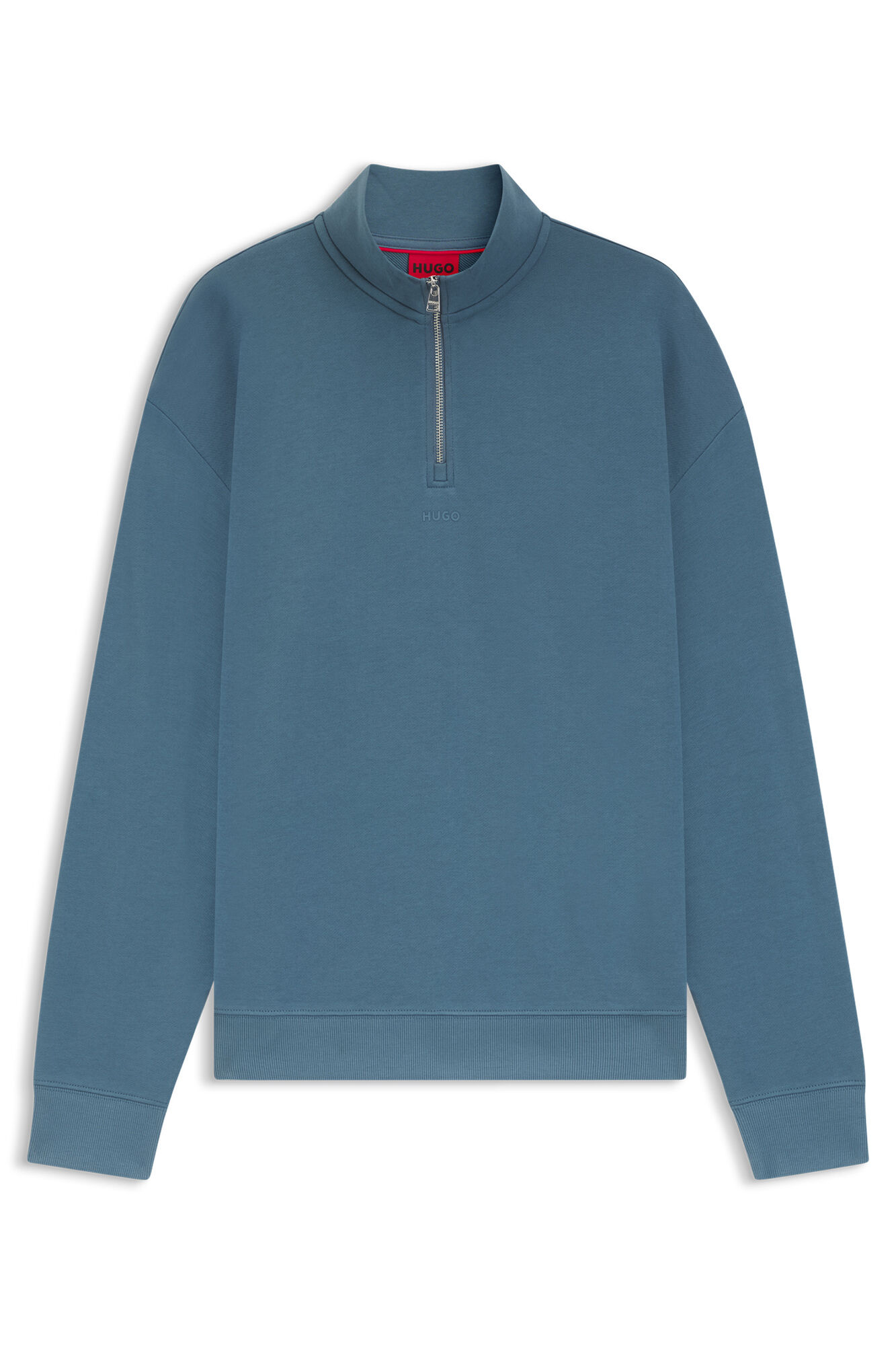 HUGO Sweatshirt com fecho-&eacute;clair Azul
