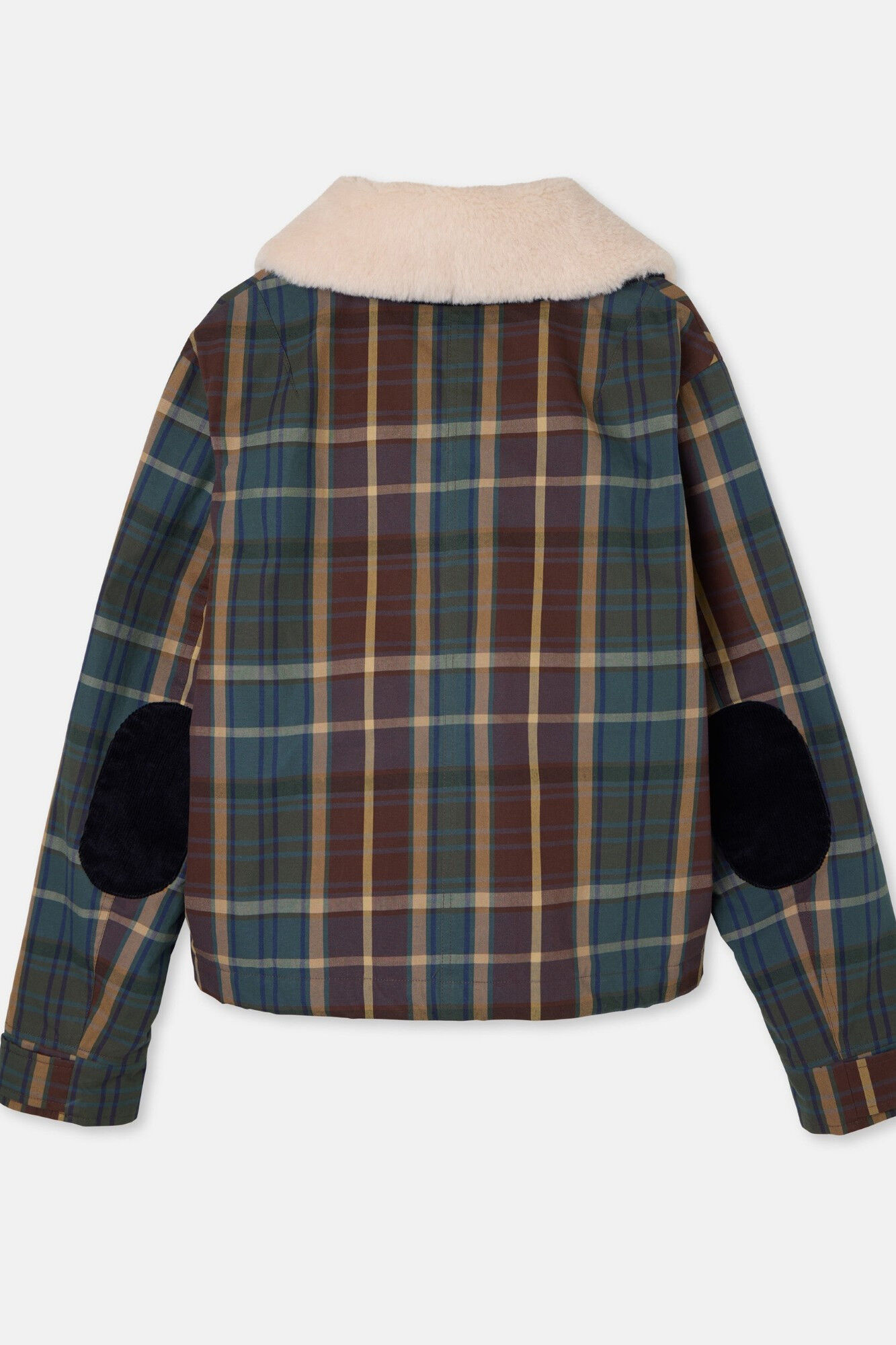 Silbon Blus&atilde;o de borrego xadrez encerada Verde