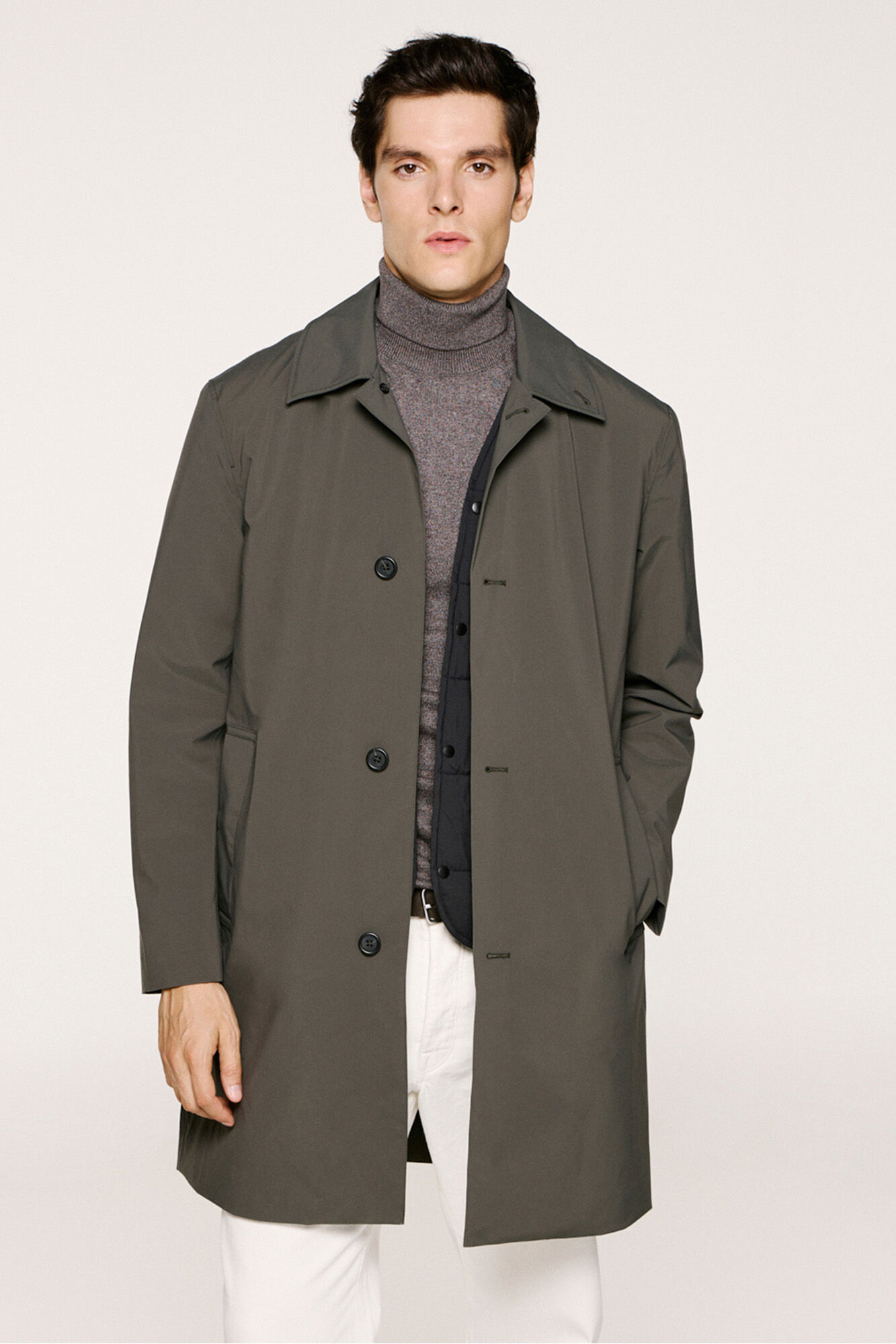 Selected Sobretudo t&eacute;cnica imperme&aacute;vel com colete remov&iacute;vel  Cinzento