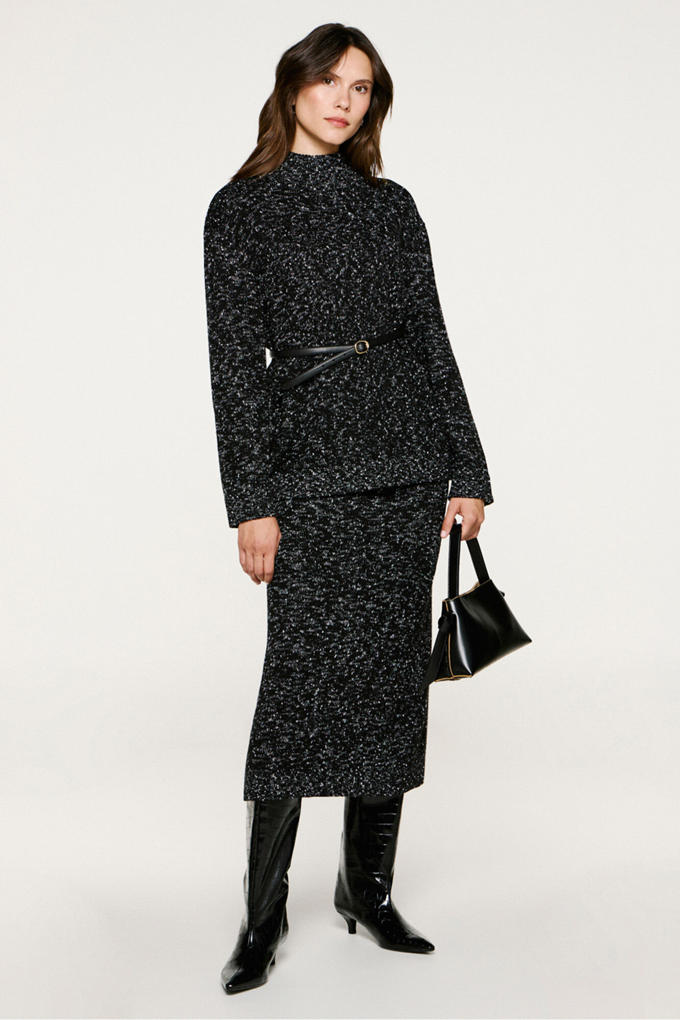 Selected Falda midi algod&oacute;n org&aacute;nico