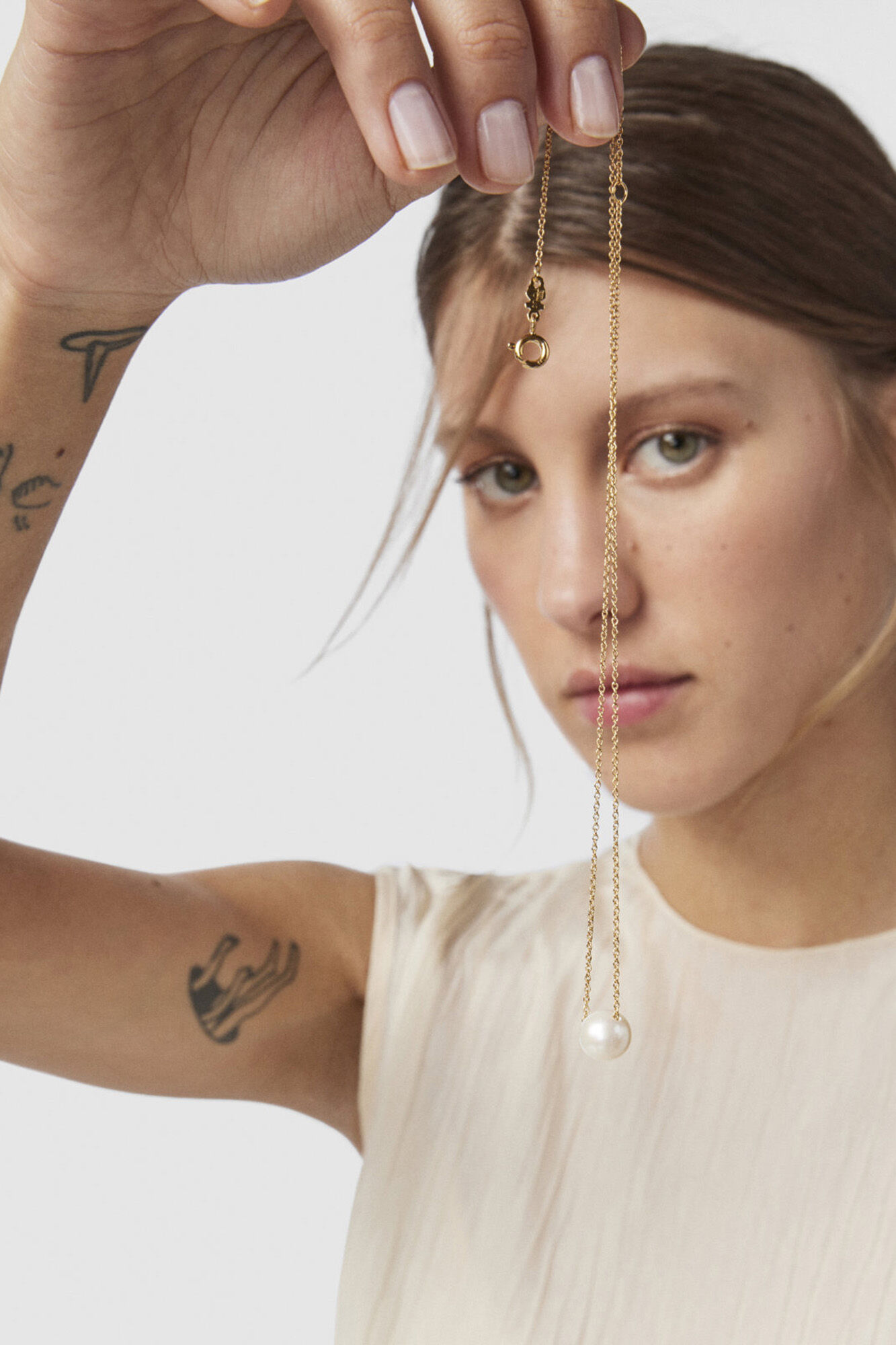 Tous Collar de plata vermeil y perla Amarillo