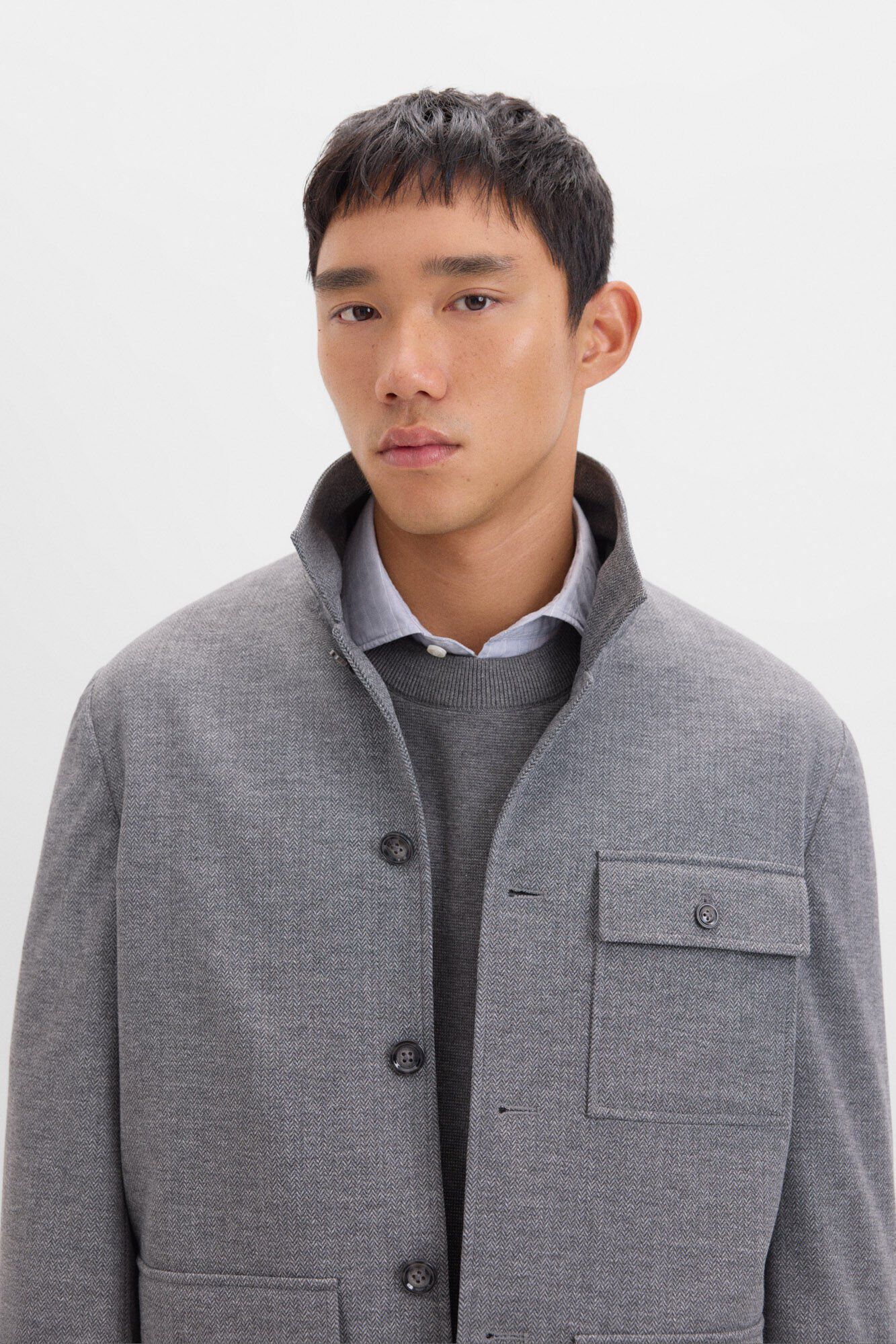 Cortefiel Sobrecamisa de punto Gris