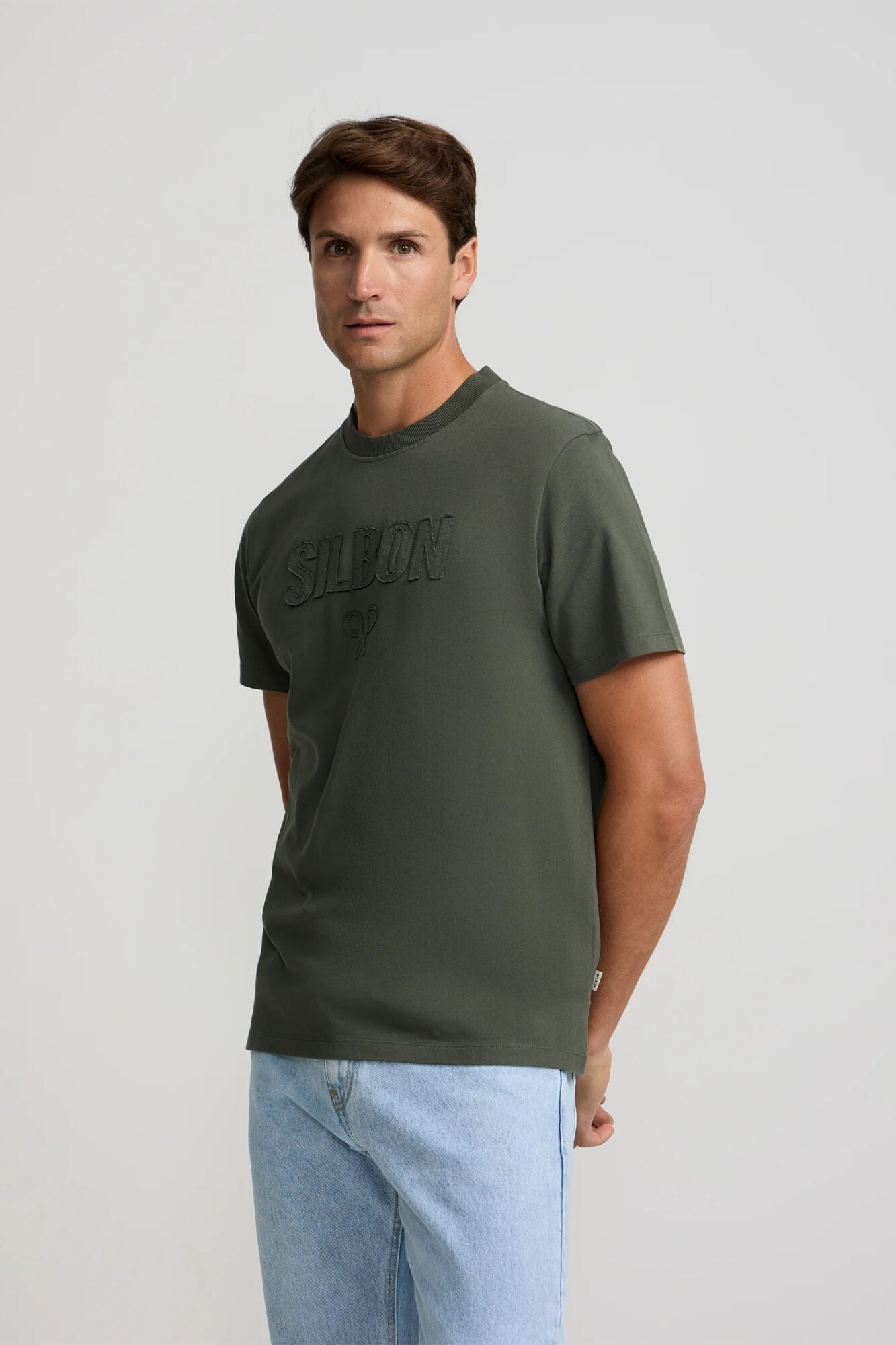 Silbon T-shirt Silbon patch tom sobre tom Verde