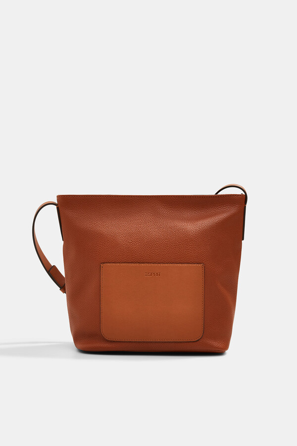 Cortefiel Two-tone faux leather crossbody bag Brown