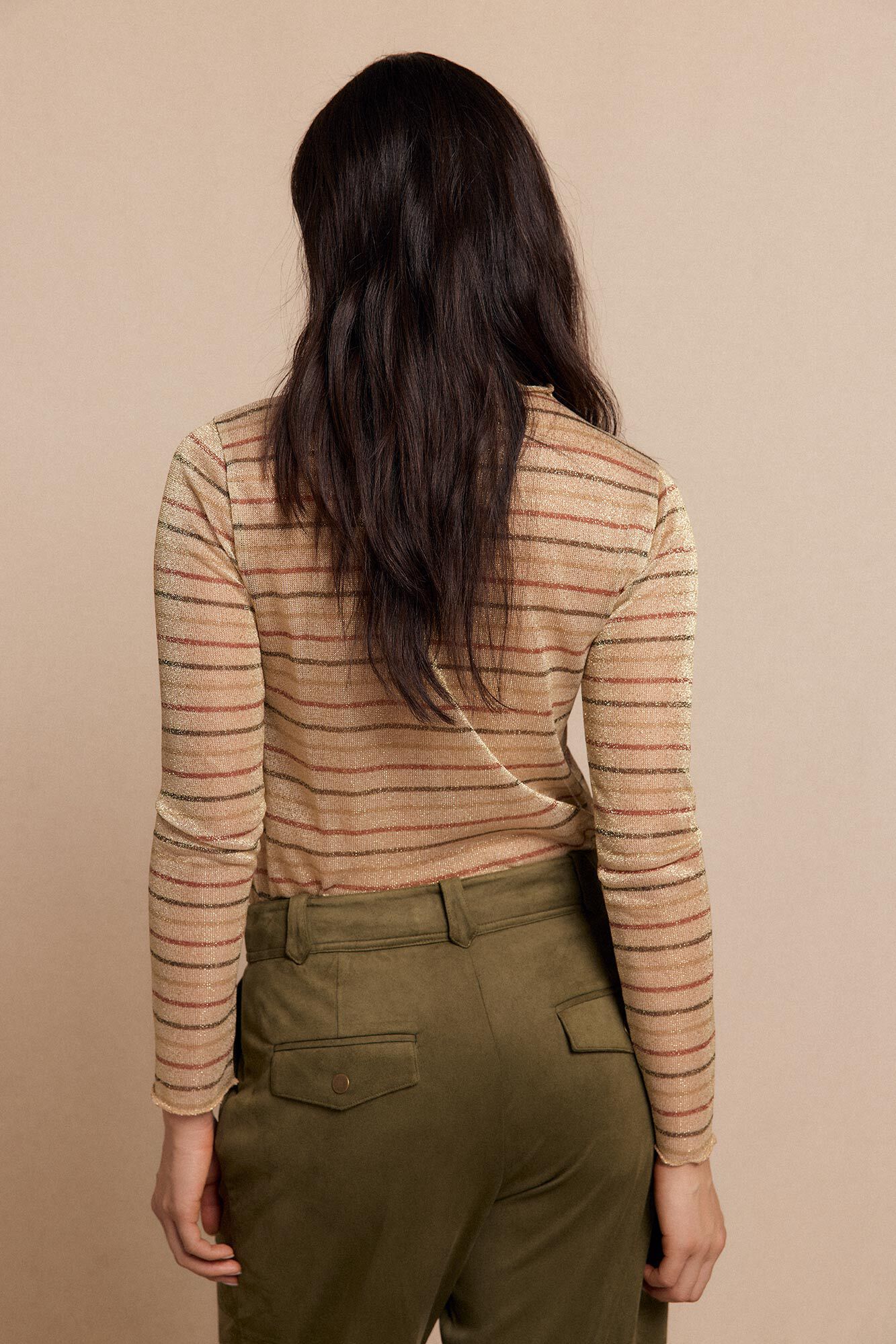 Slowlove Blusa listrada de lurex Multicolorido