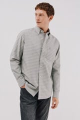 Cortefiel Checked oxford shirt Dark green