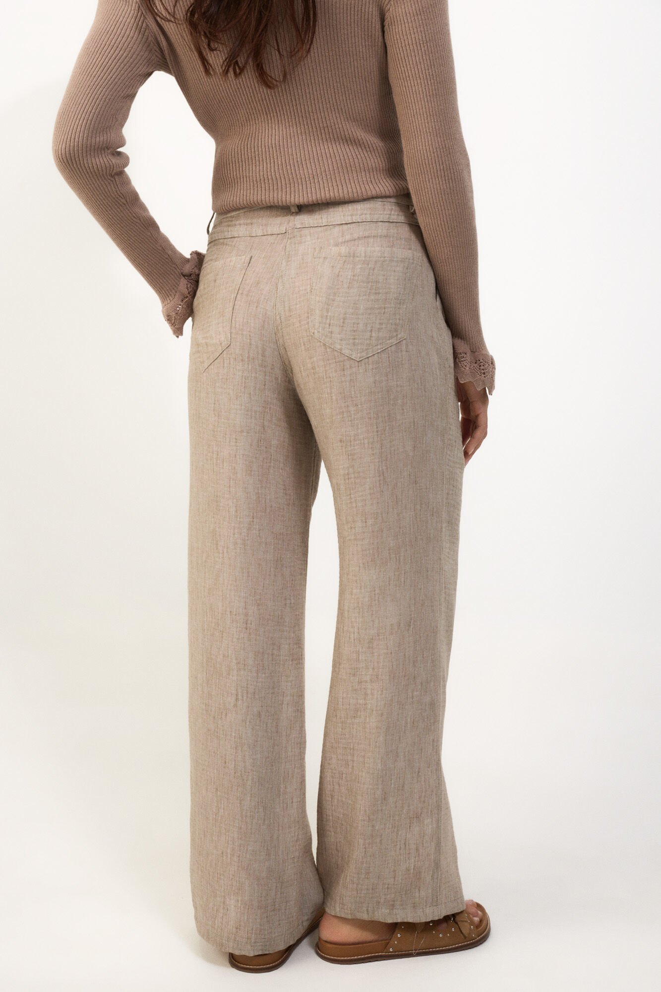 Slowlove Pantal&oacute;n flu&iacute;do &iacute;ndigo Castanho
