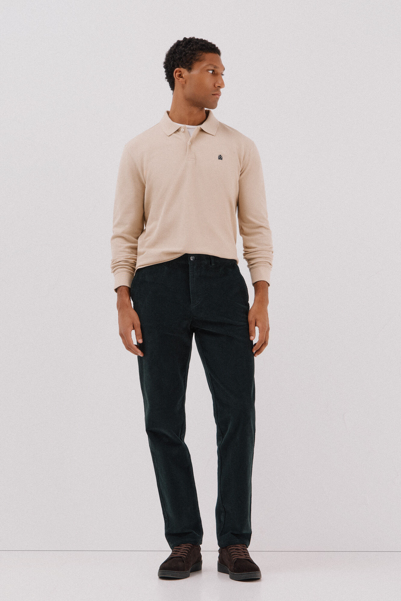 Cortefiel Essential long-sleeved polo shirt