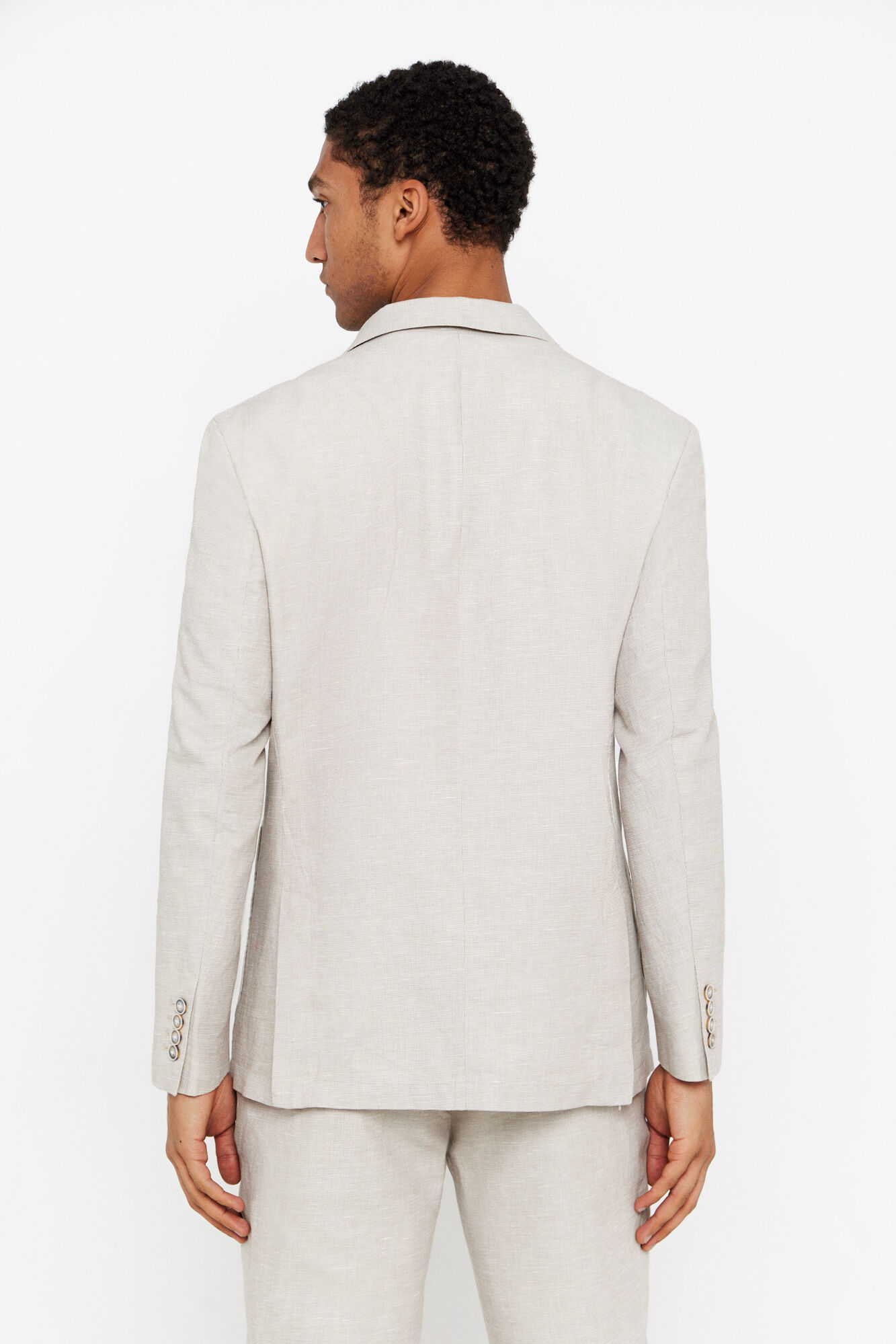 Cortefiel Blazer algod&atilde;o-linho slim fit Tostado