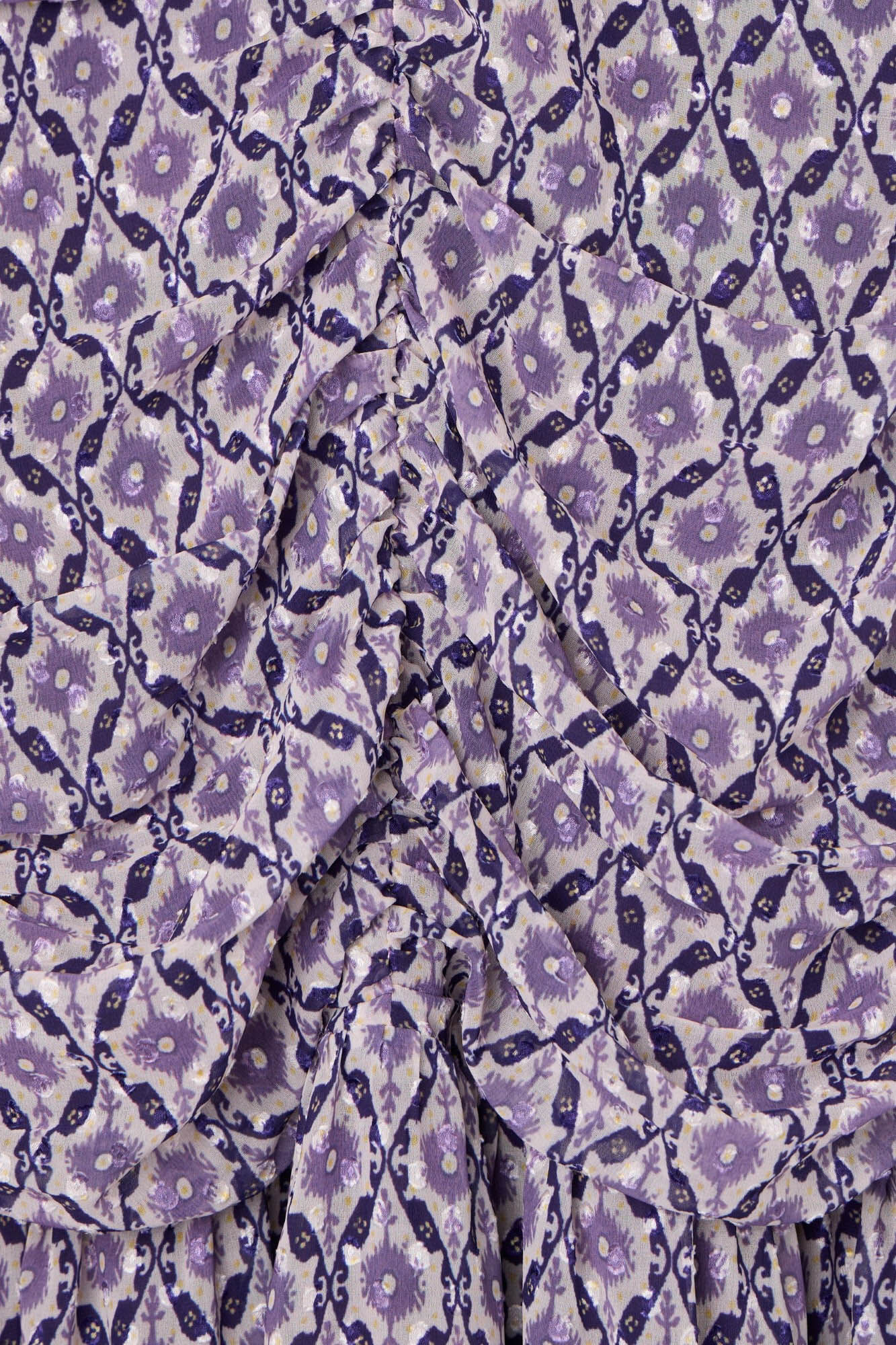 Silbon Vestido longo estampado franzido Granada