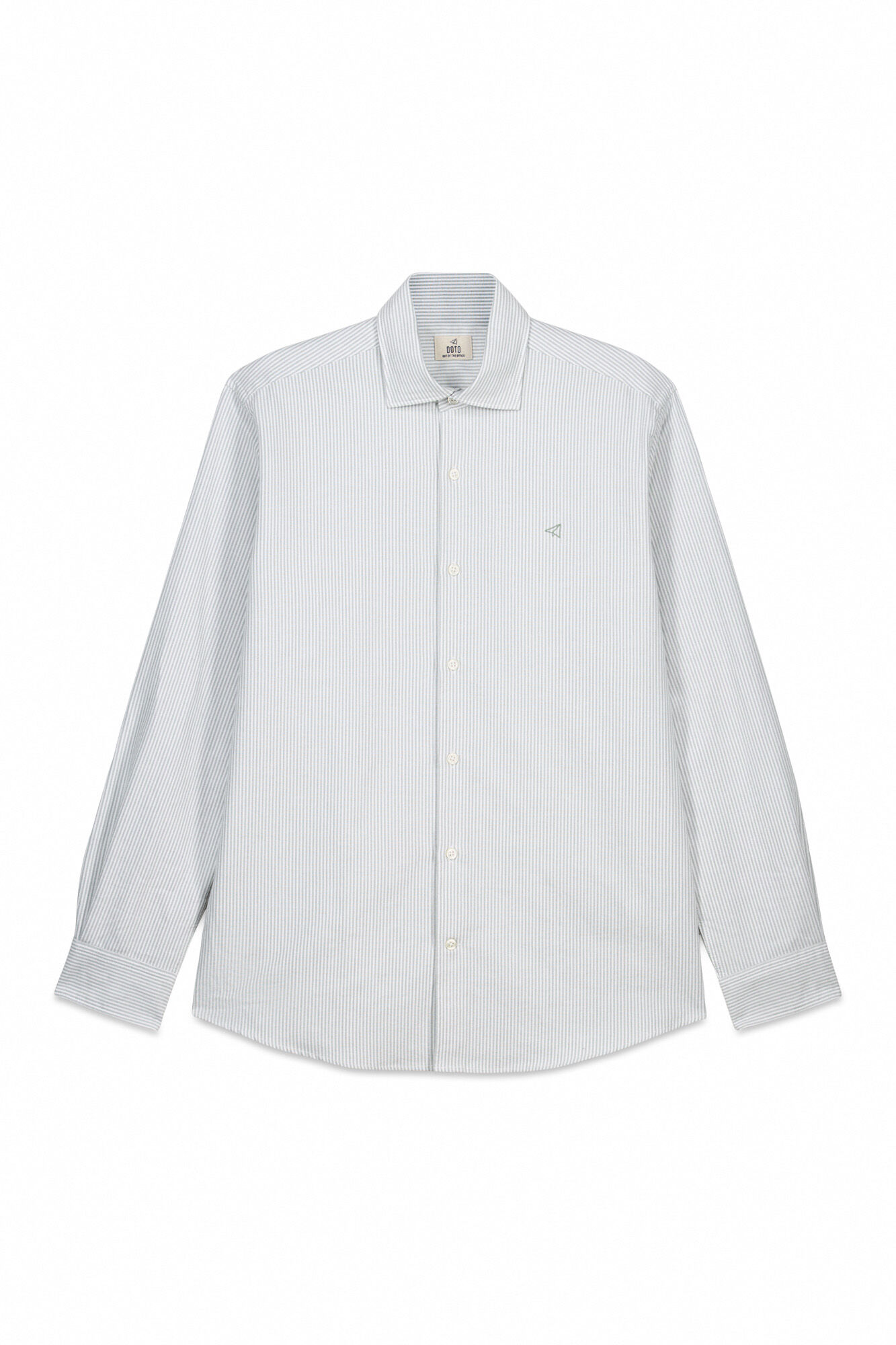 OOTO Oxford pinstriped long sleeve shirt Kaki