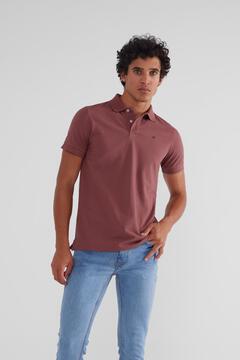 Cortefiel Burgundy trend polo shirt Red