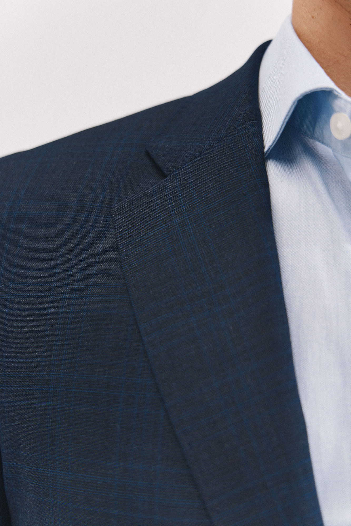 Cortefiel Slim fit blue checkered blazer Blue