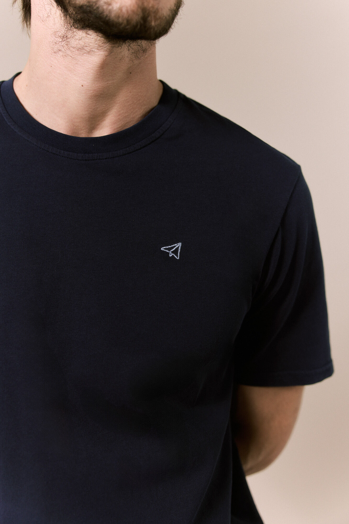 OOTO Camiseta b&aacute;sica lavada Azul marino