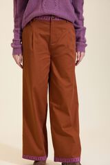 Meisie Canvas straight trousers Orange