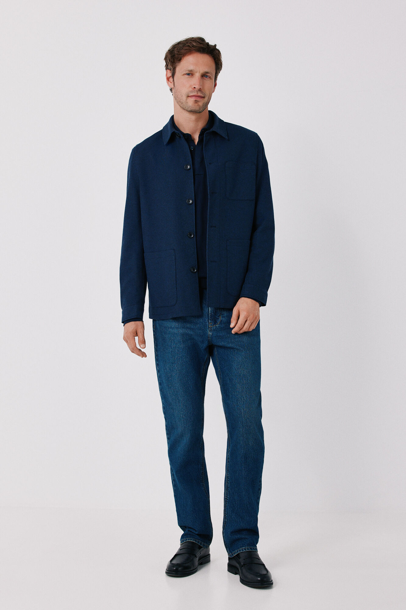 Cortefiel Navy knit overshirt