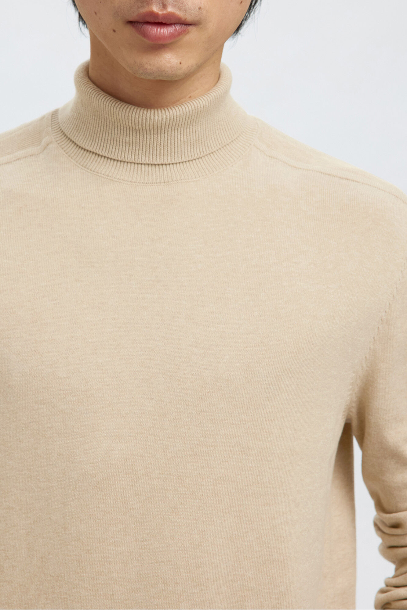 Selected Camisola de gola de algod&atilde;o org&acirc;nico 