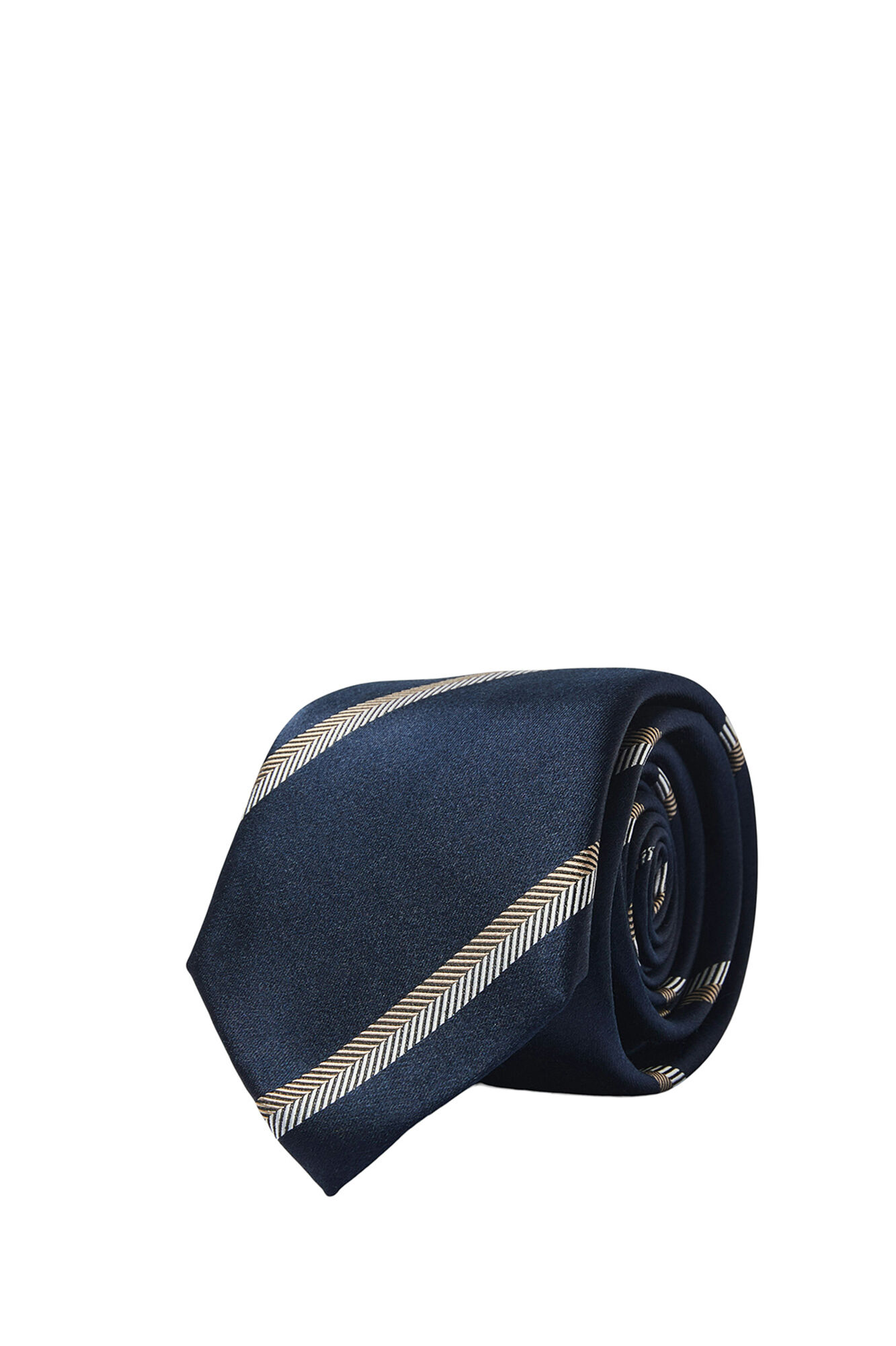 Selected Corbata estampada 100% seda. Azul marino