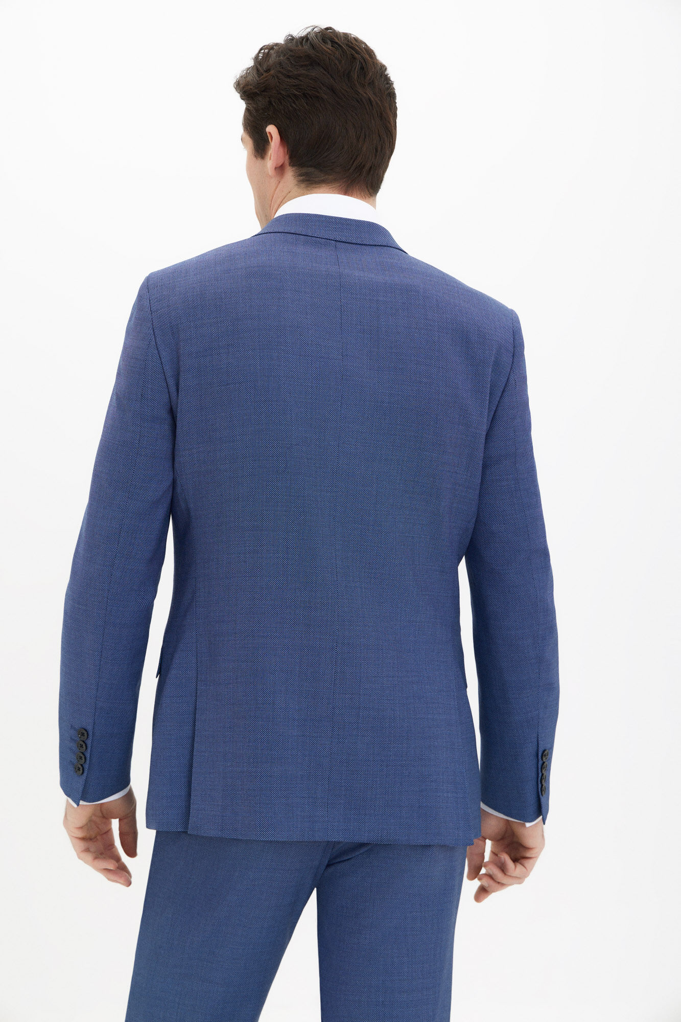 Cortefiel Coolmax&reg; birdseye weave blazer Blue