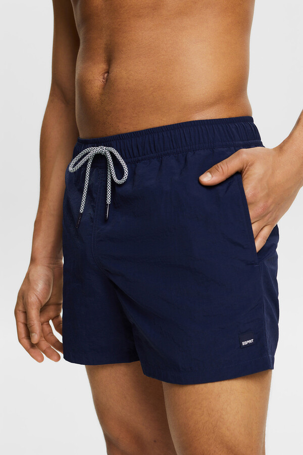 Cortefiel Plain colour Bermuda swim shorts with recycled materials Navy