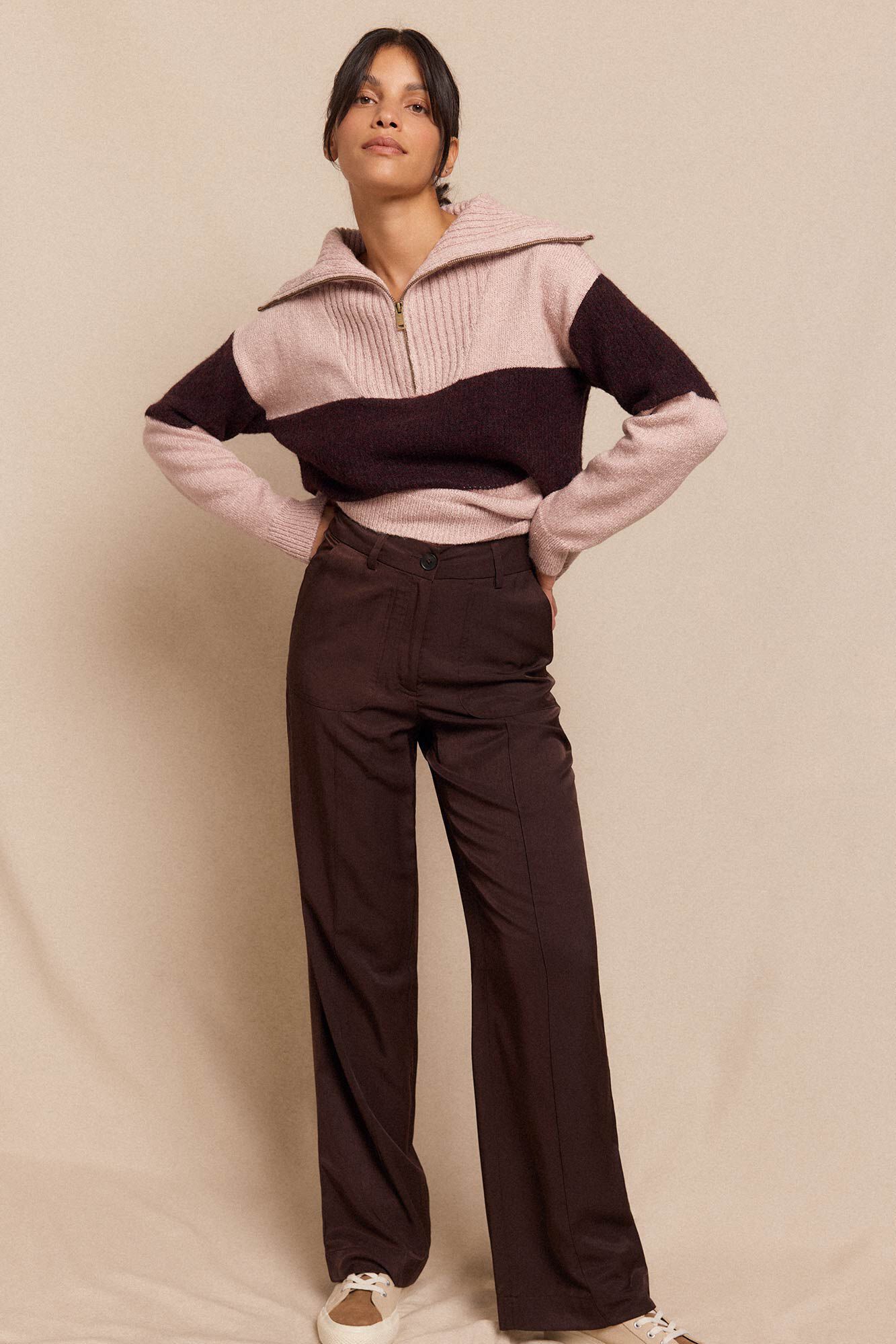 Slowlove Satin pants Dark brown