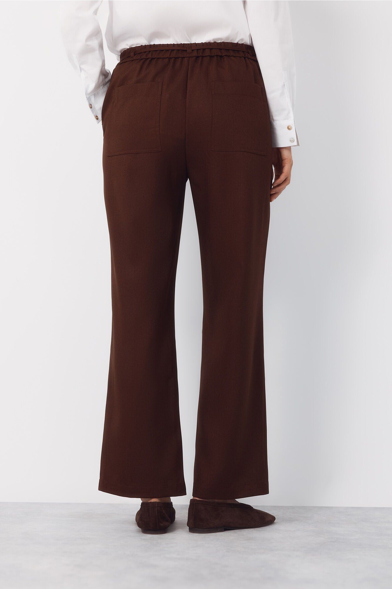 Cortefiel Dress pants with belt Brown
