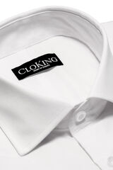 Cloking Camisa Lisa Duplo Punho Gola Inglesa Branco