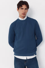 Cortefiel Textured crew neck sweatshirt Blue