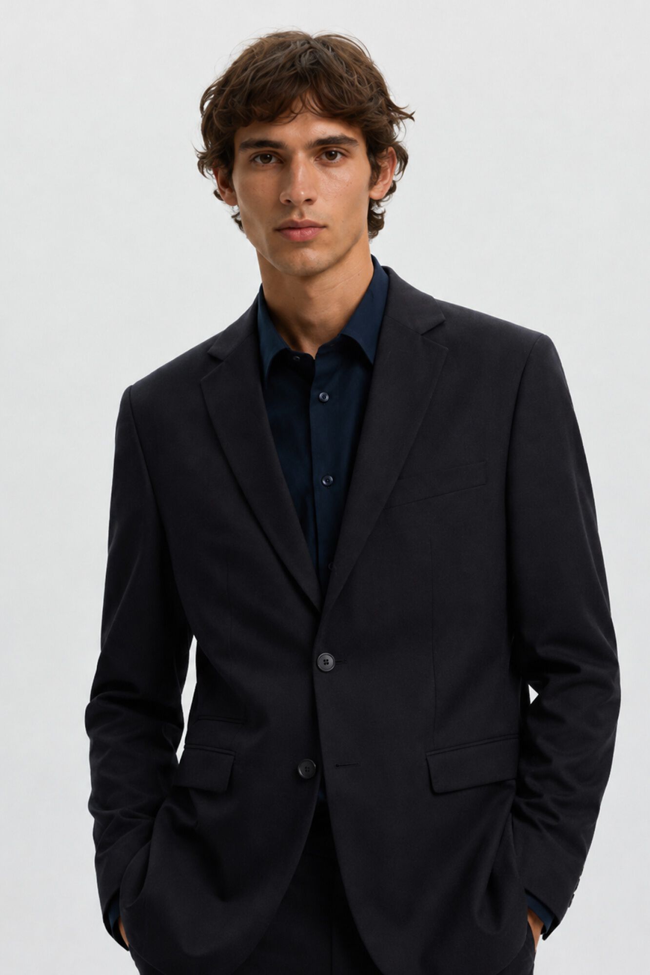 Selected Wool Slim Fit blazer Black