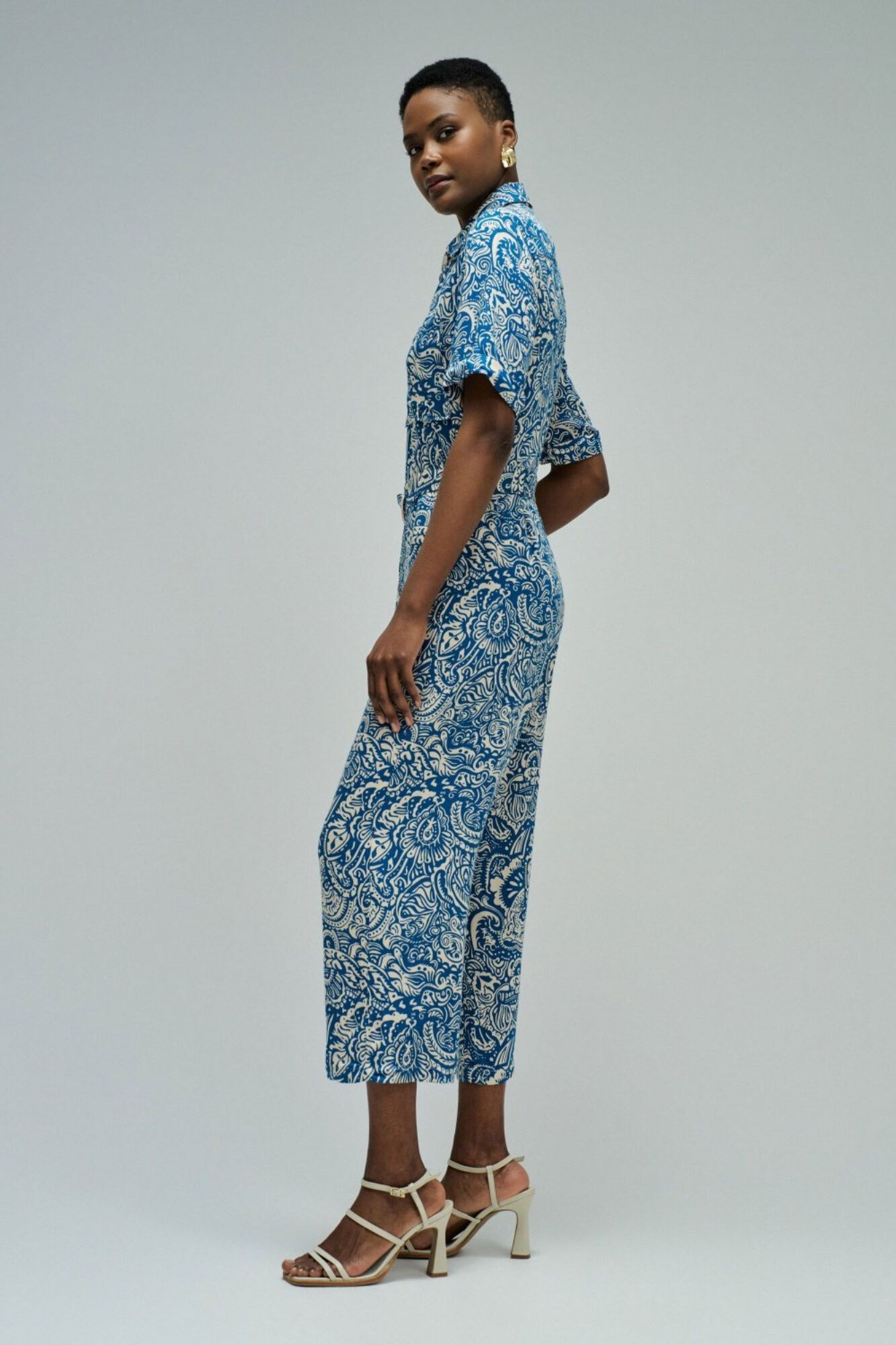 Salsa Jeans Macac&atilde;o com padr&atilde;o floral Azul