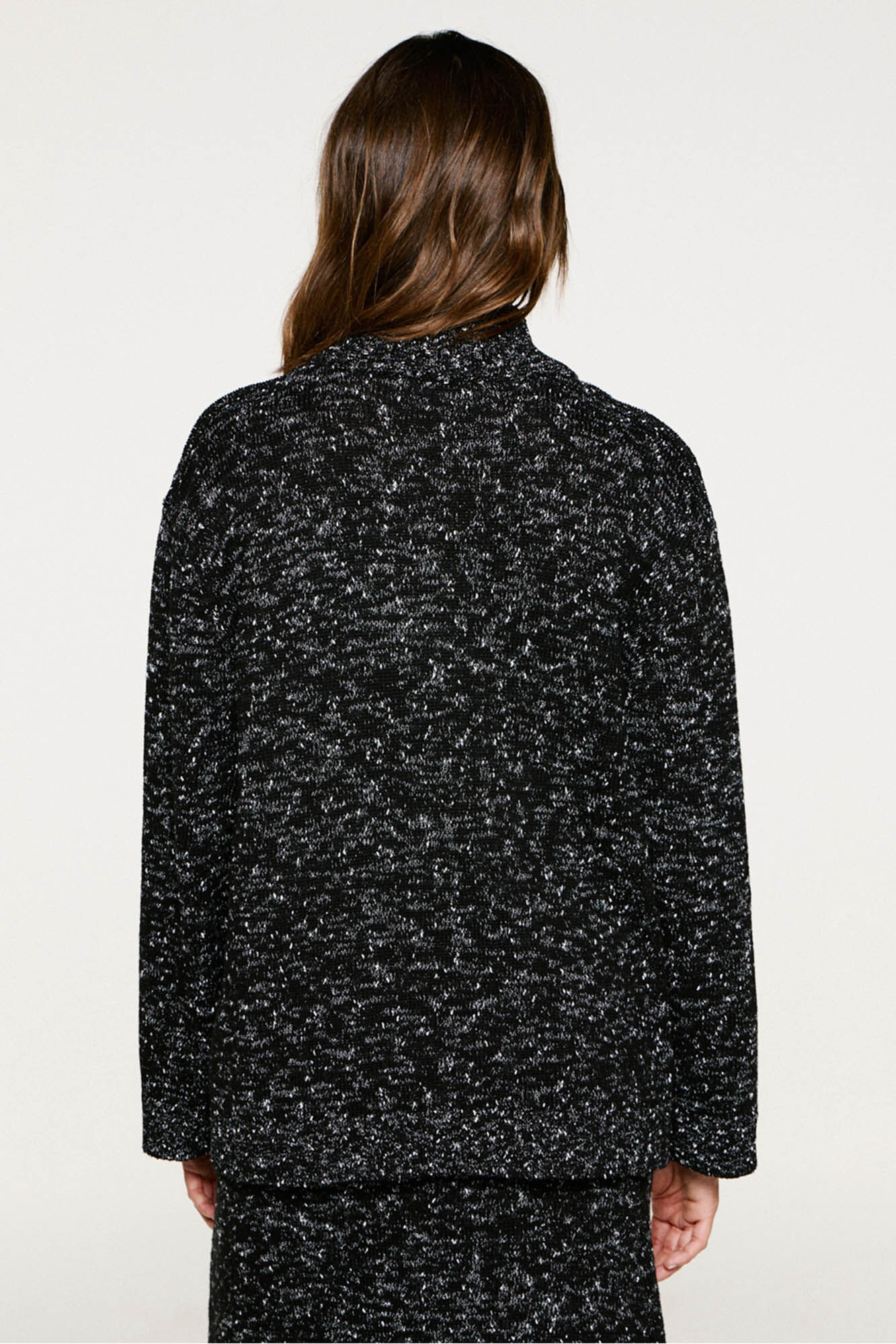 Selected Organic cotton high neck jumper  Black