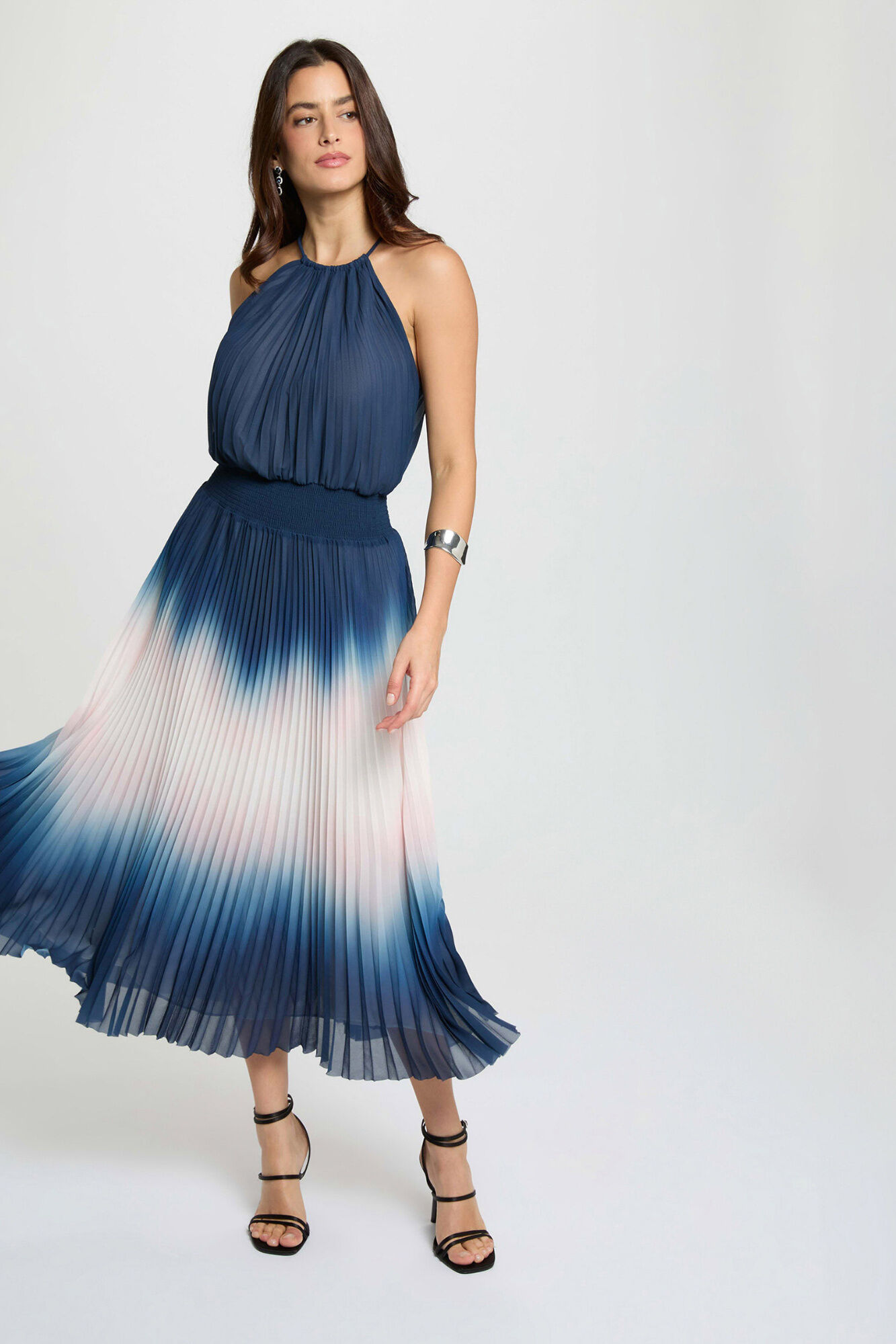 Morgan Vestido comprido plissado