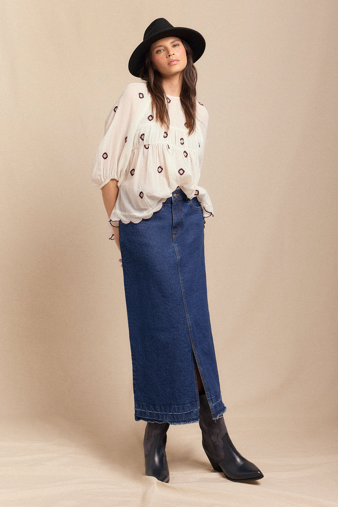 Slowlove Saia Comprida Denim