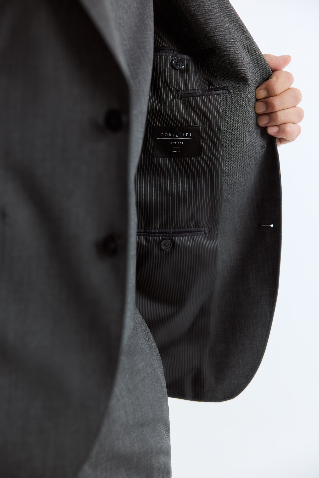 Cortefiel Grey serge jacket Dark grey