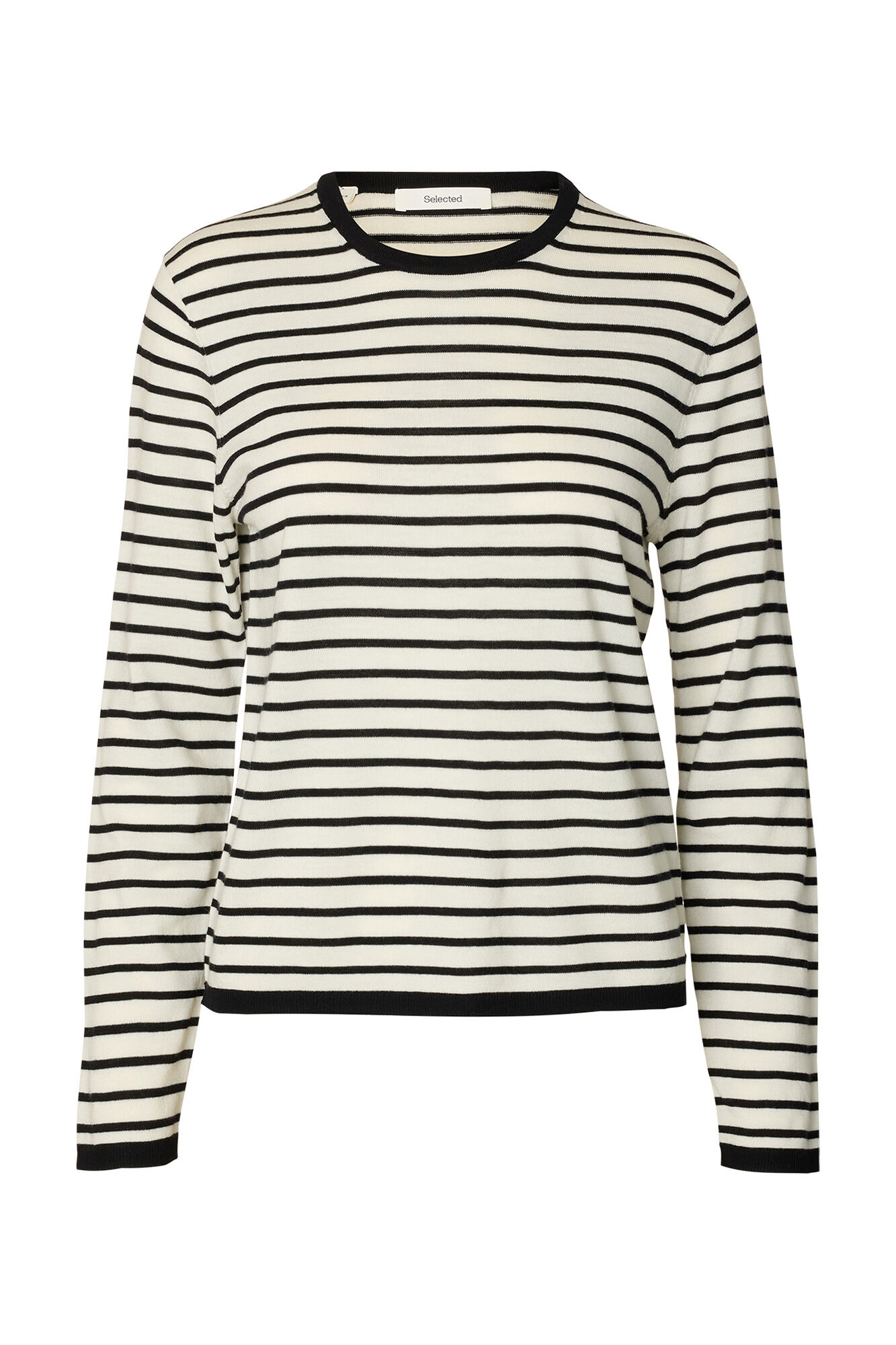 Selected 100% merino wool striped jumper