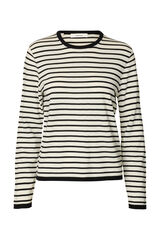 Selected 100% merino wool striped jumper Beige