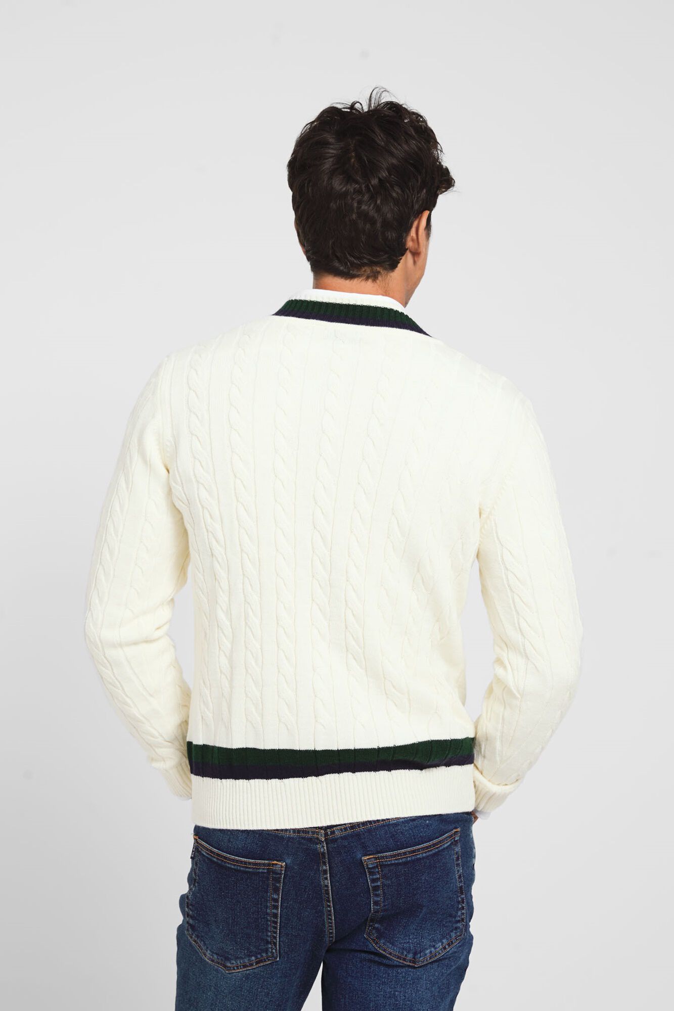 Silbon Cream varsity jumper Yellow