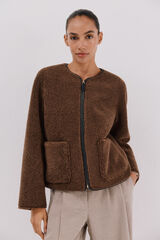 Cortefiel Jaqueta com efeito dupla face Castanho