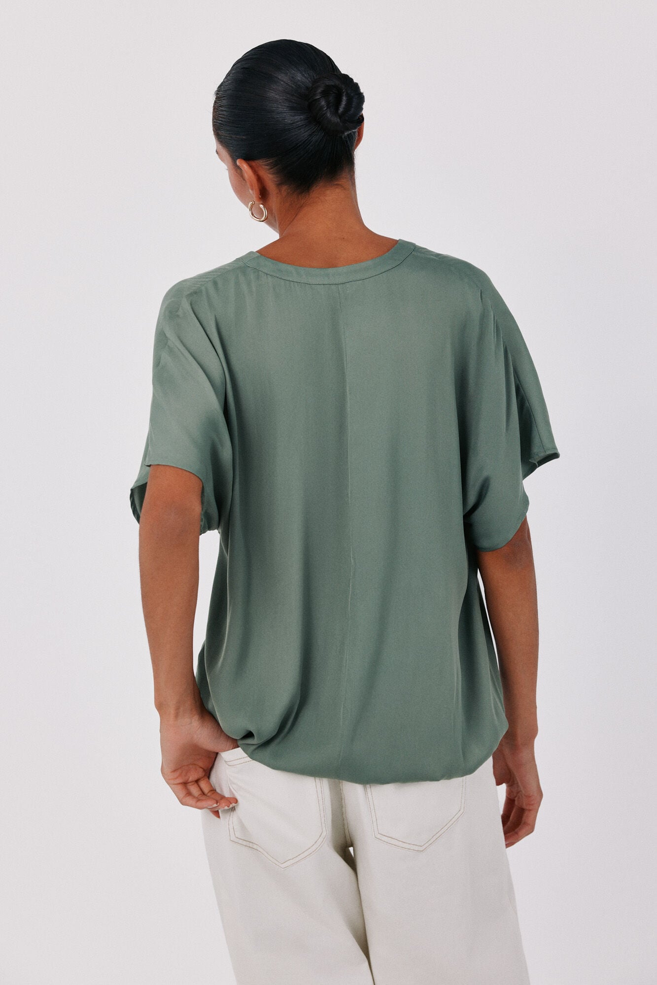Cortefiel Blusa satinada manga corta