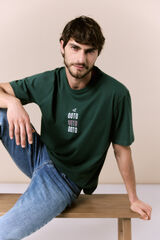 OOTO Washed T-shirt with logo Green