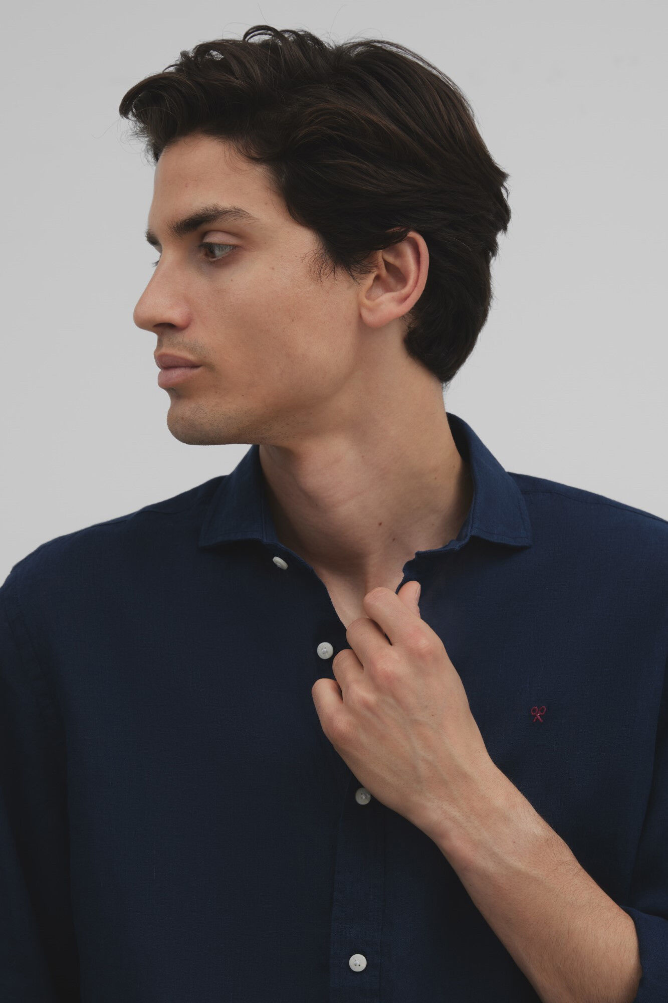 Silbon Camisa sport linen Azul
