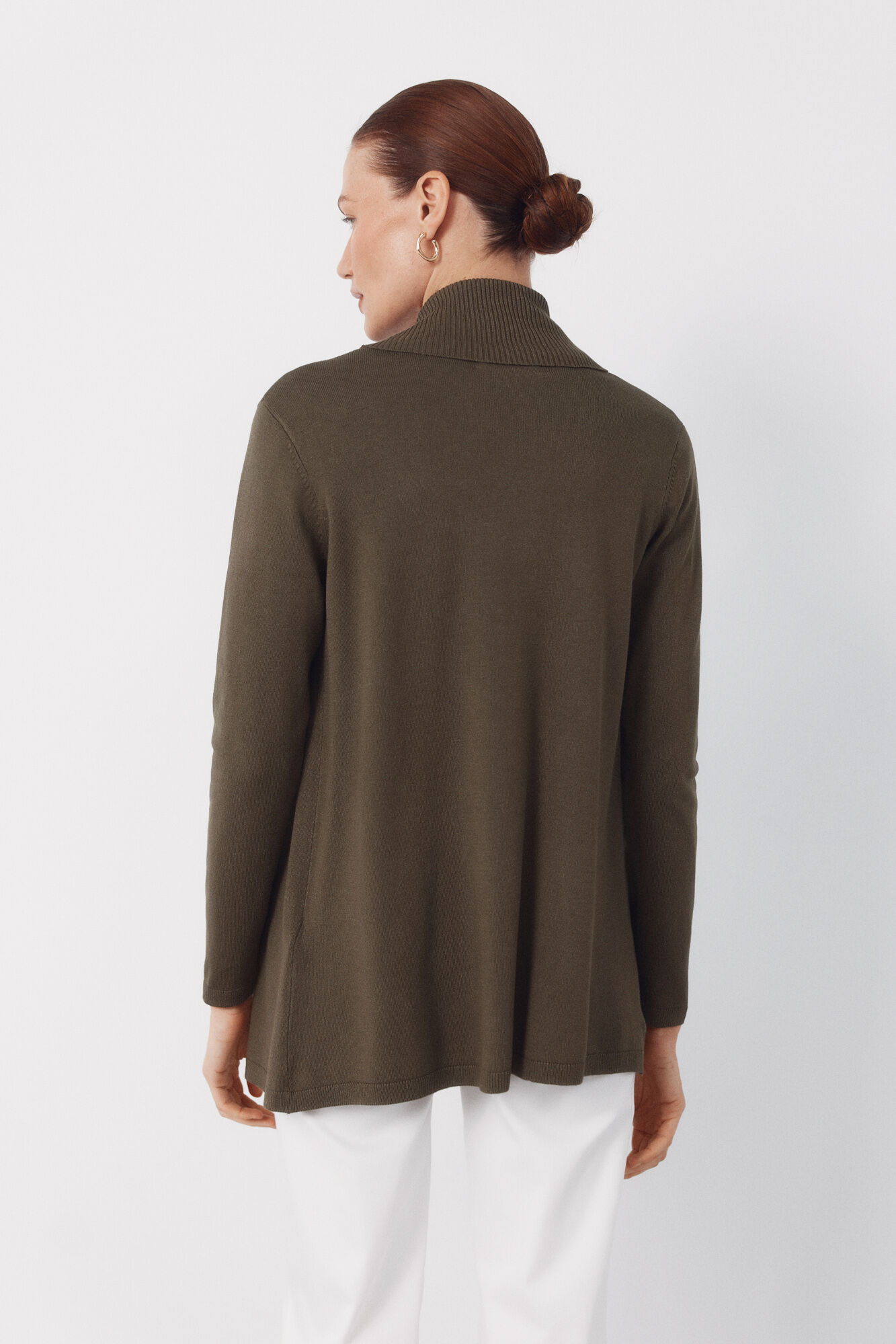 Cortefiel Cardigan with shawl neckline Kaki